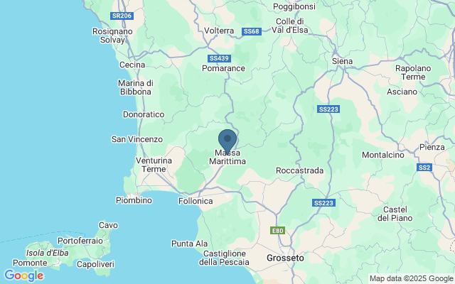 Kaart met locatie Massa Marittima